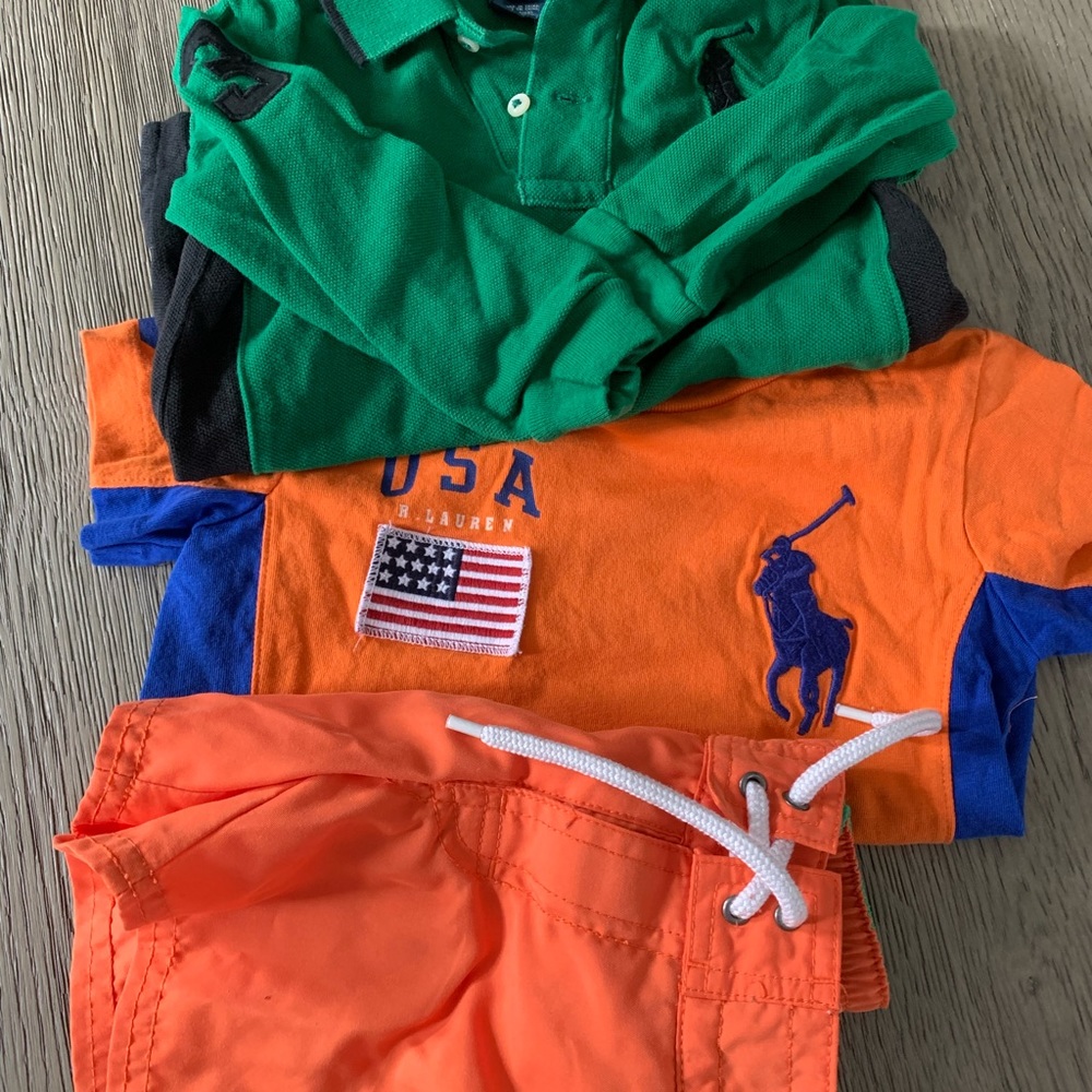 Lot of polo Ralph Lauren shirts swim shorts 2